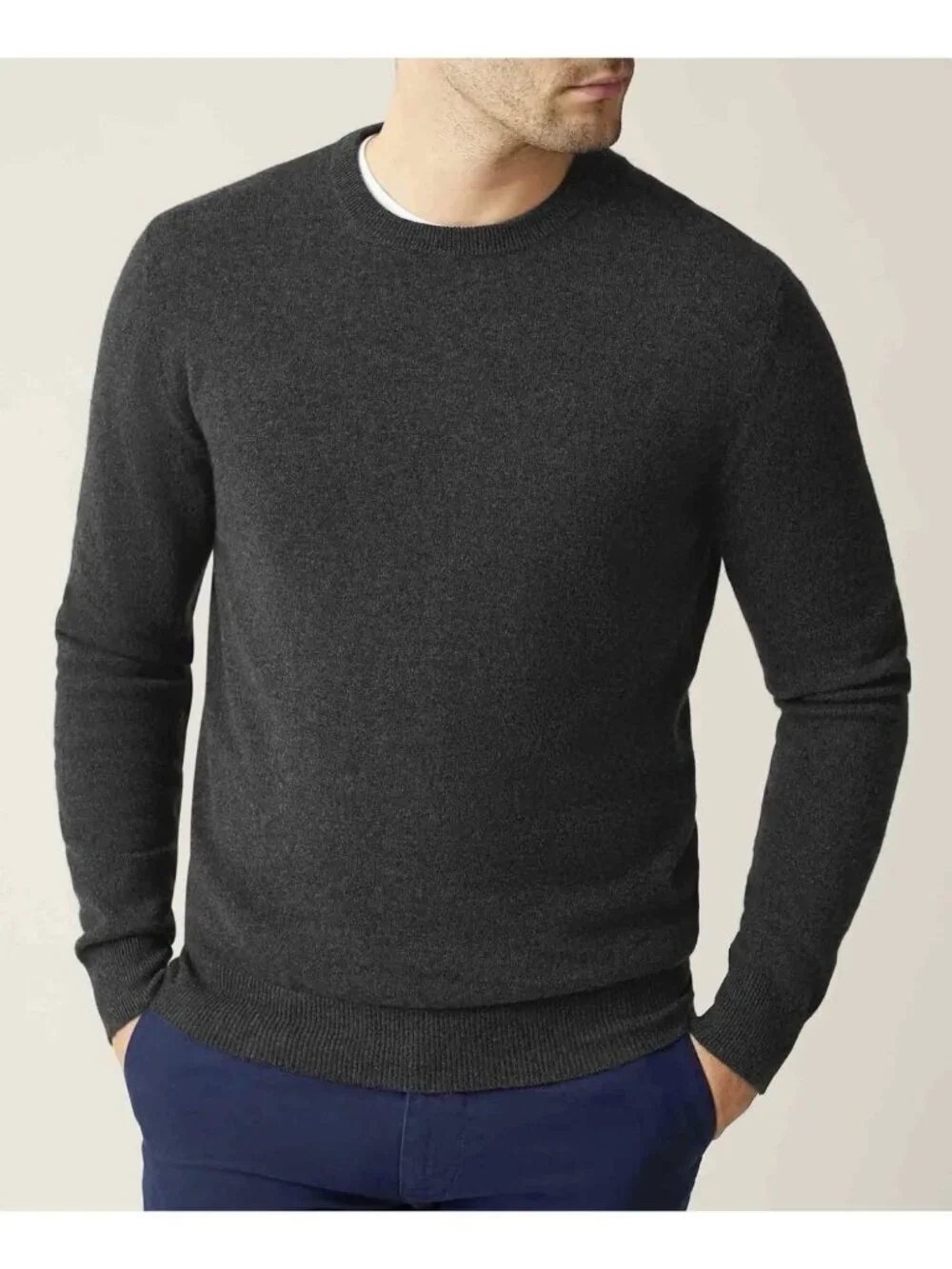 Bloomingdale’s 100% Cashmere Charcoal Gray Crew Neck Sweater Men’s Small